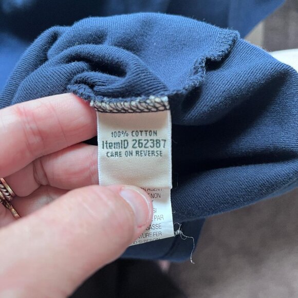 L.L.Bean, Women's, Double L Rib-Knit Tee Vneck Elbow Sleeve, Navy, Large - Picture 5 of 5